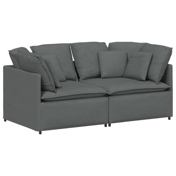 Modulsoffa med dynor i tyg mörkgrå