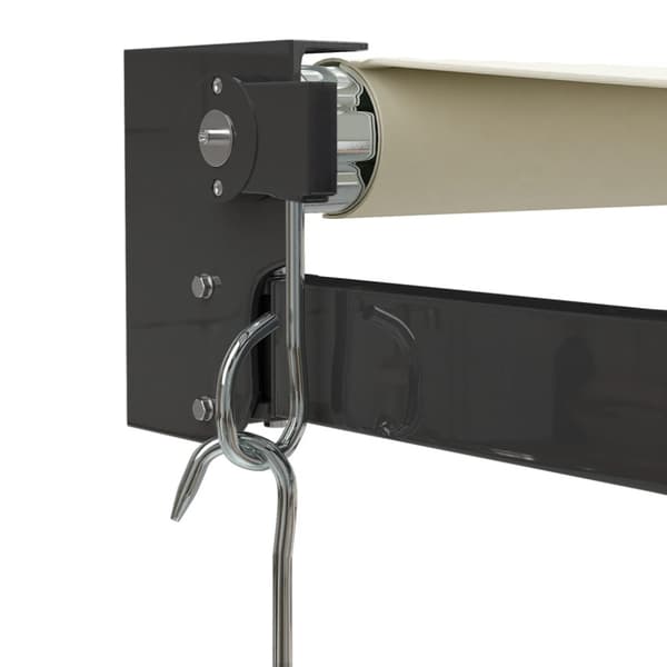 Markis infällbar gräddvit 3x2,5 m tyg och aluminium