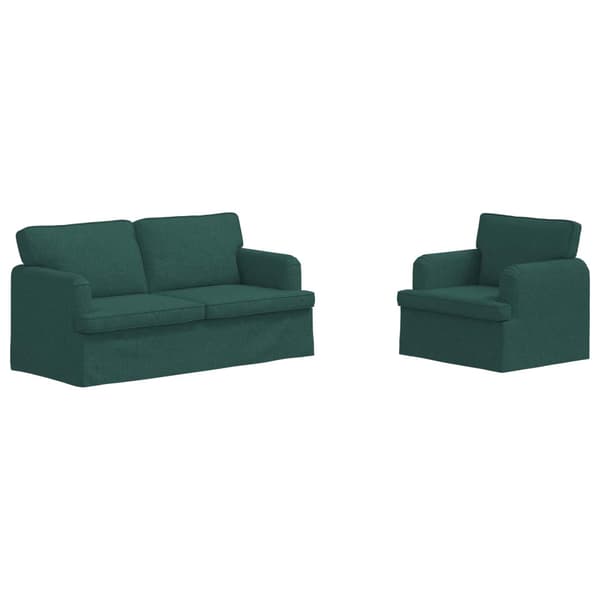 Soffset 2 pcs Mörkgrön 162 x 80 x 85 cm tyg
