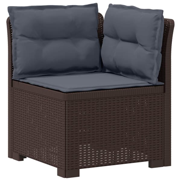 4-sits Trädgårdsoffa med Kuddar Rattan Look PP Brun