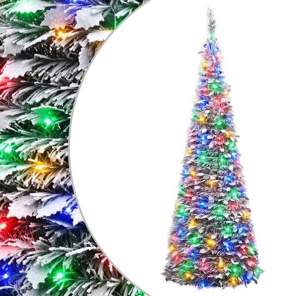 Pop-up-julgran med LED-belysning 150 cm 100 LED-lampor PVC