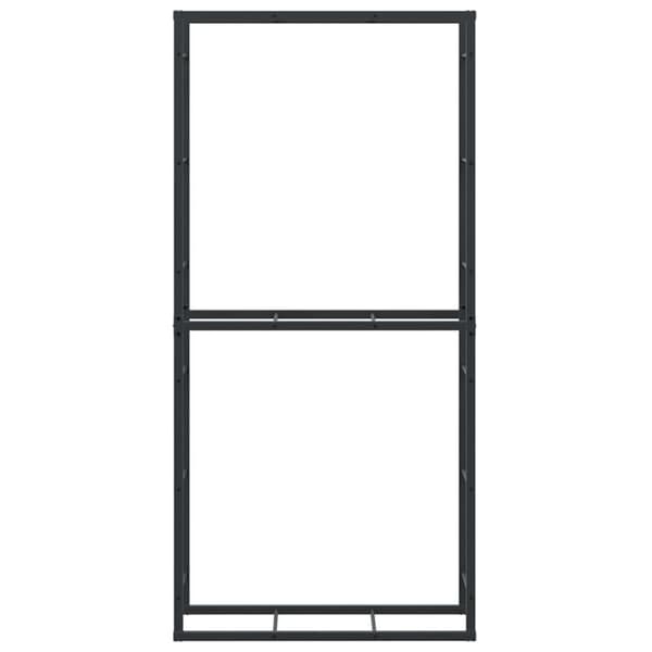 Vedställ svart 100x30x209 cm stål