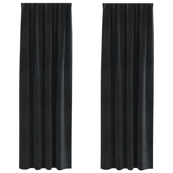 Gardiner 2 st Svart 140 x 260 cm Sammet