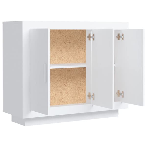 Skåp vit 92x35x75 cm konstruerat trä