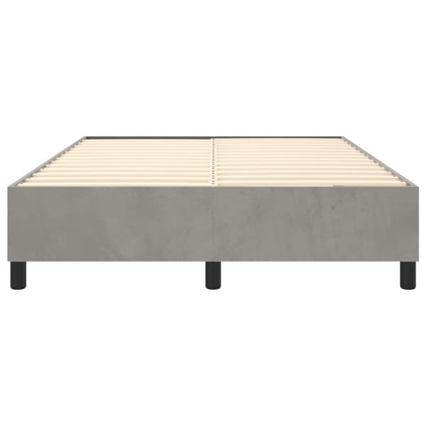 Boxspring-sängram ljusgrå 140x190 cm sammet
