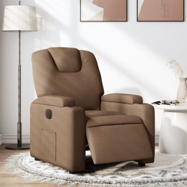Elektrisk reclinerfåtölj Brun tyg