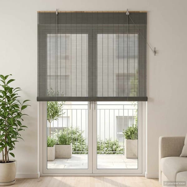 Rullgardin Grå 150 x 220 cm Bambu