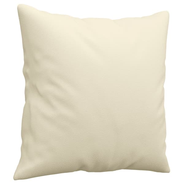 2-sits soffa med prydnadskuddar gräddvit 120 cm konstläder