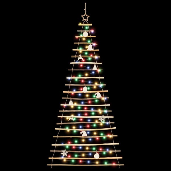 Hängande julgran 210 cm 130 LED-lampor Mångfärgad