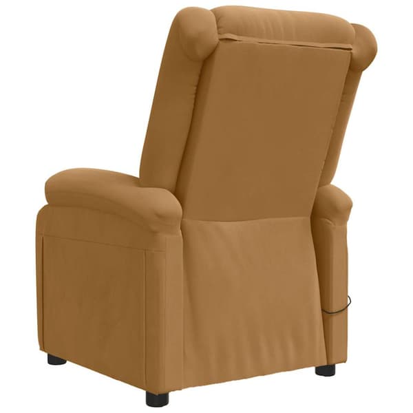 Massagefåtölj brun sammet