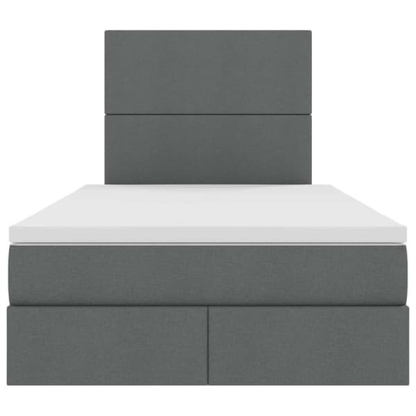 Förvaringssäng med madrass Mörkgrå 120 x 200 cm Polyester