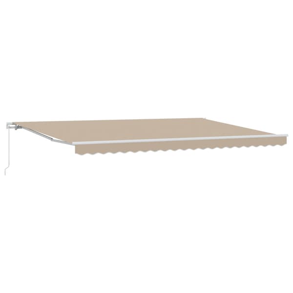 Utfällbar markis Beige 500 × 350 cm Polyester och aluminium
