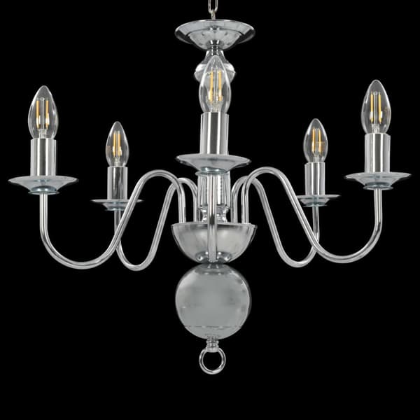 Takkrona silver 5 x E14-glödlampor
