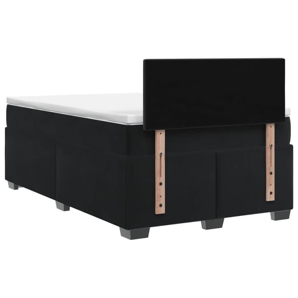 Boxspring säng med madrass och LED Svart 120 x 200 cm Sammet