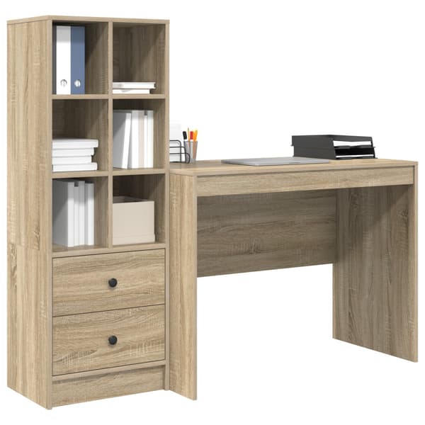 Skrivbord med låda 2 pcs Sonoma-ek