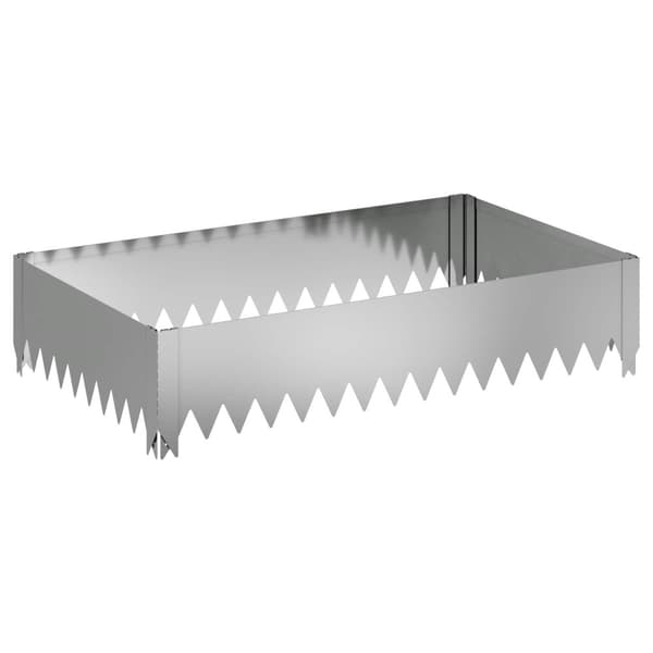 Kant för gräsmatta 4 pcs 100 x 60 x 20 cm Stål Silver