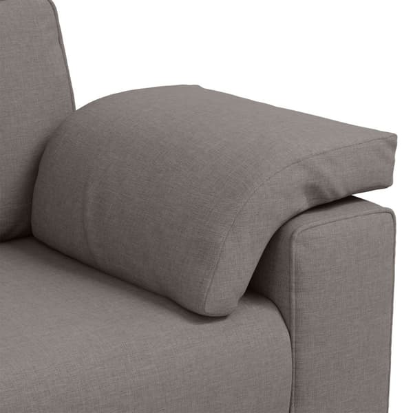 Soffa 3 st Taupe Linnenblandad tyg