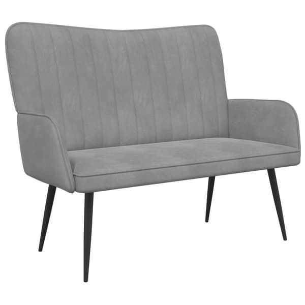 Tvåsitssoffa Ljusgrå 115 x 61 x 87 cm Sammet