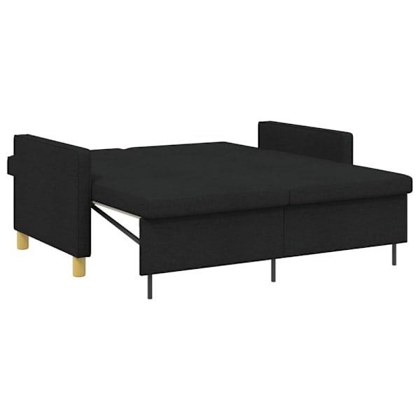 Pull Out Sofa Bed Svart Tyg