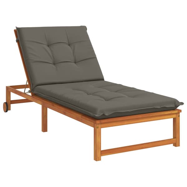 Solstol Kudde GEMERT 100% Polyester Grå 190 x 70 x 9 cm