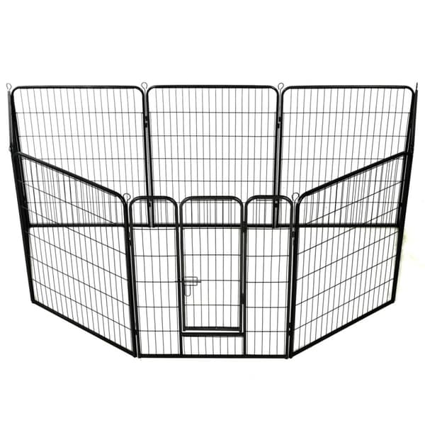 Hundhage 8 paneler stål 80x100 cm svart