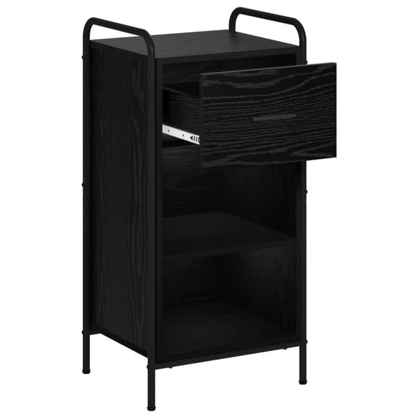Sideboard Svart ek 97 x 33 x 81 cm Konstruerat trä