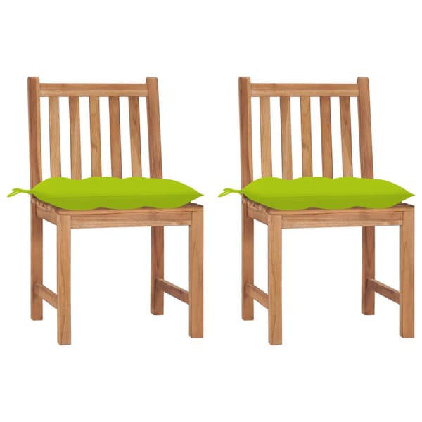 Trädgårdsstolar 2 st med dynor massiv teak