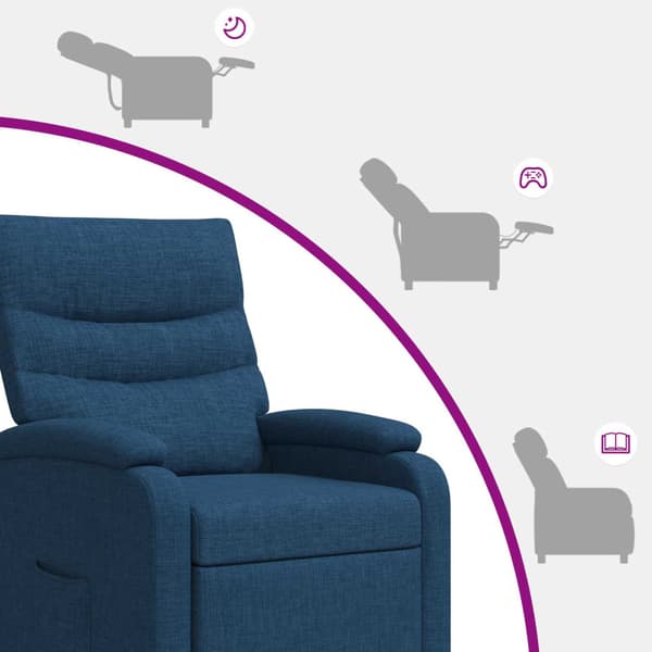Massagefåtölj Blå Tyg