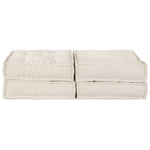 Modulsofa enhet 2 pcs Gräddvit 140 x 70 x 36 cm Tyg