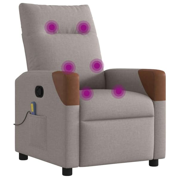 Massagefåtölj taupe tyg