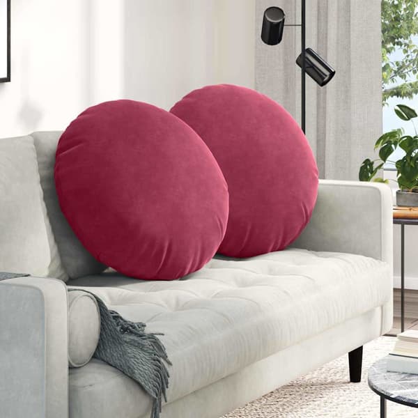 Sittkuddar 2 pcs Vinröd Ø60 x 21 cm Sammet