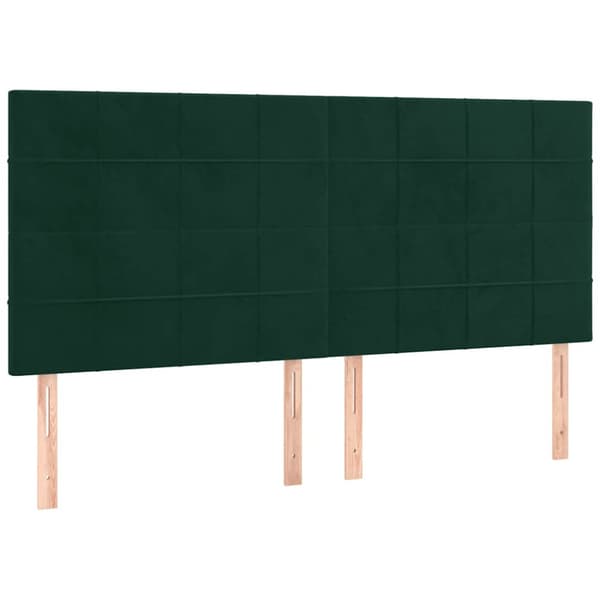 Ramsäng med madrass mörkgrön 180x200 cm sammet