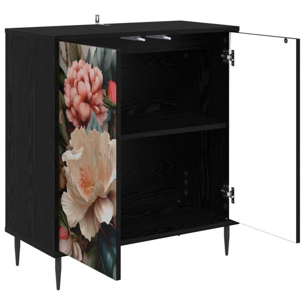 Sideboard BORNE Svart ek 69 x 33 x 76 cm Konstruerat trä