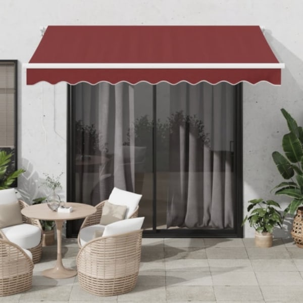 Markis automatiskt infällbar vinröd 300x250 cm