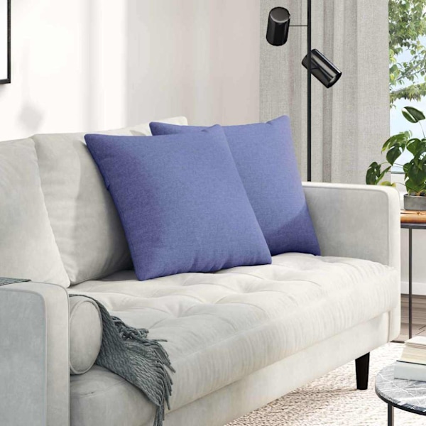 Sofakuddar 2 pcs Jeansblå 50 x 50 cm tyg