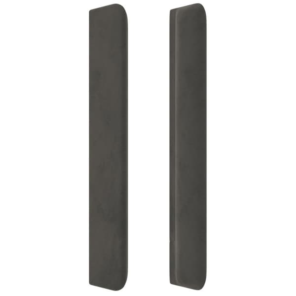 Sänggavel LED mörkgrå 103x16x118/128 cm sammet