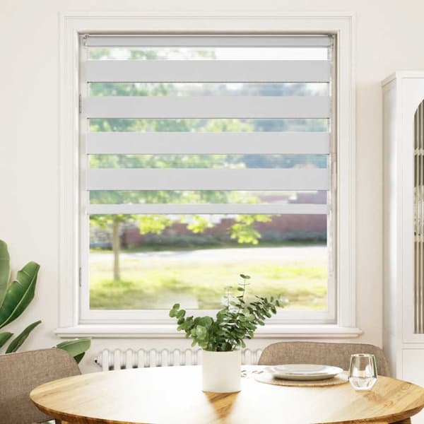 Rullgardin zebra vit 100x150 cm tyg bredd 95,9 cm polyester