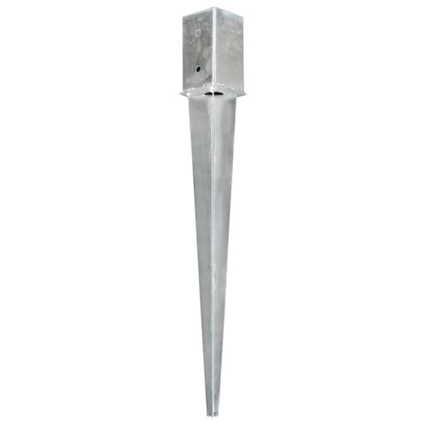 Jordspett 2 st silver 8x8x76 cm galvaniserat stål