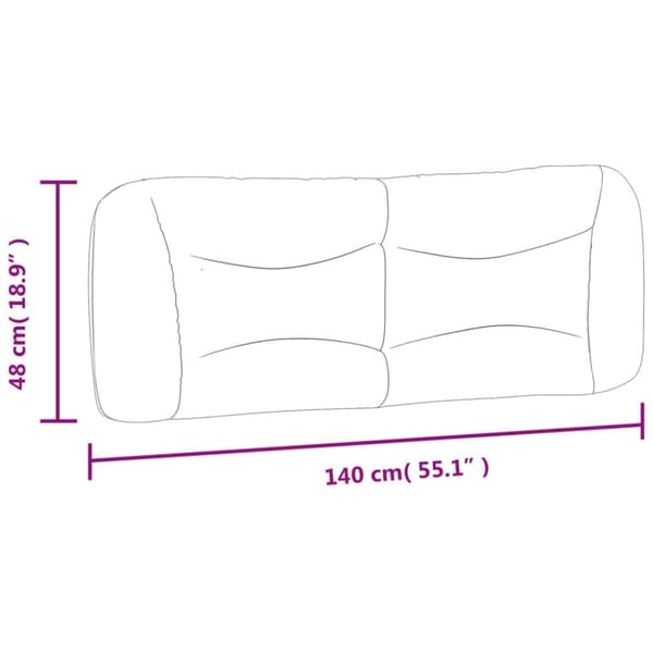 Headboard Cushion "Hvar" Dark Grey 140 cm Fabric