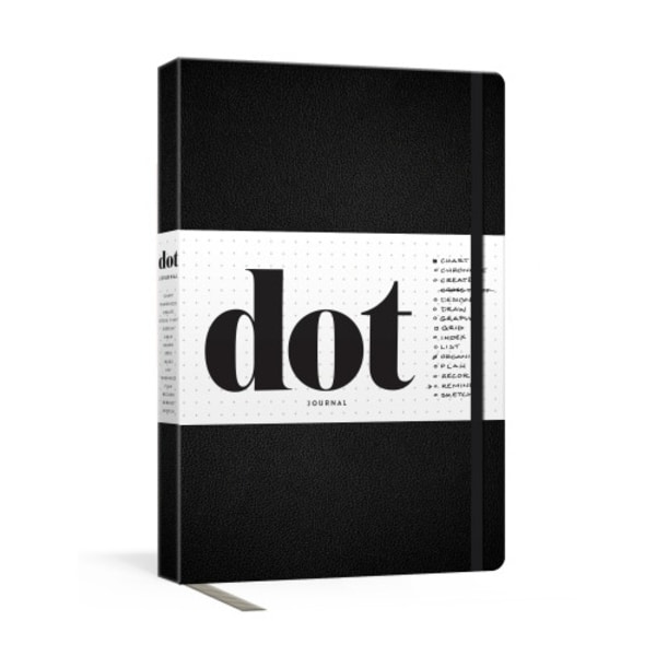 Dot Journal (Black): A dotted, blank journal for list-making, journaling, goal-setting: 256 pages with elastic closure and ribbon marker (inbunden, en