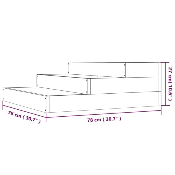 Odlingslåda 78x78x27 cm massiv douglas