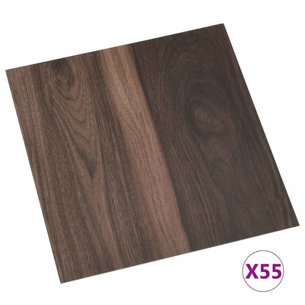 Golvplank 55 pcs Mörkbrun 5,11 m² PVC