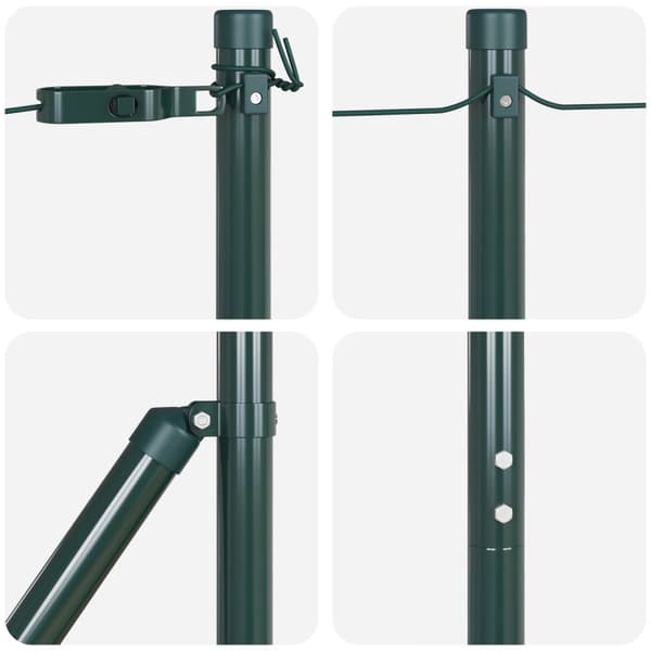 Stängselstolpe 52 pcs Grön 3,2 x 3,2 x 190 cm