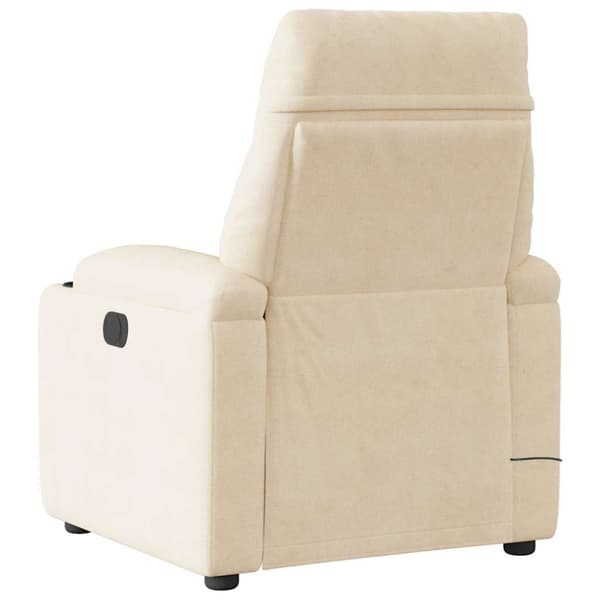 Massagefåtölj beige mikrofibertyg