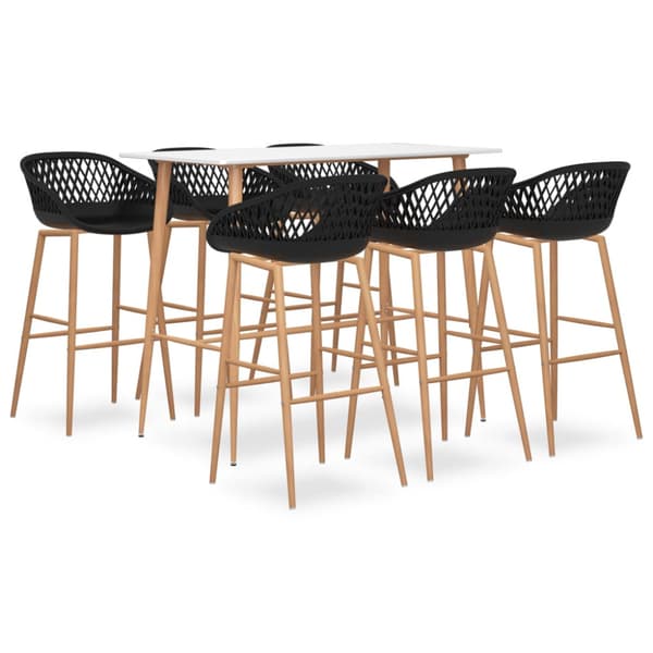 Bargrupp 7 delar vit och svart
