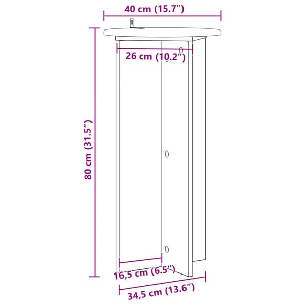 Växtställ 2 pcs Sonoma-ek 40 x 40 x 80 cm Konstruerat trä