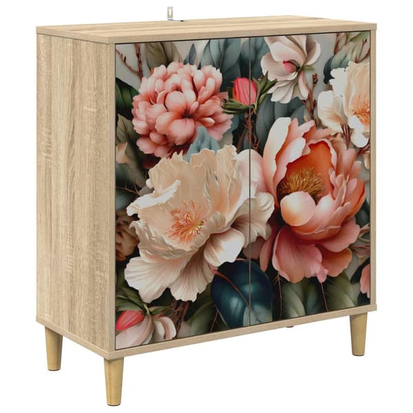 Sideboard BORNE Sonoma-ek 69 x 33 x 75 cm Konstruerat trä