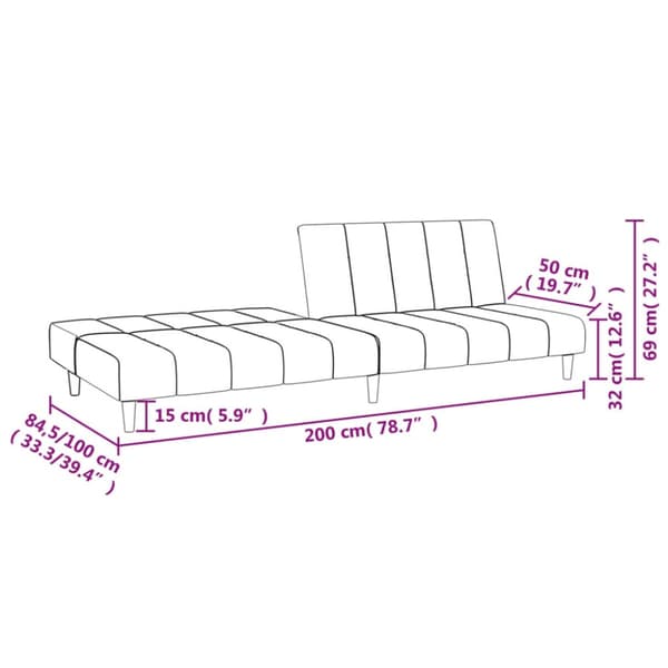 Bäddsoffa 2-sits svart tyg