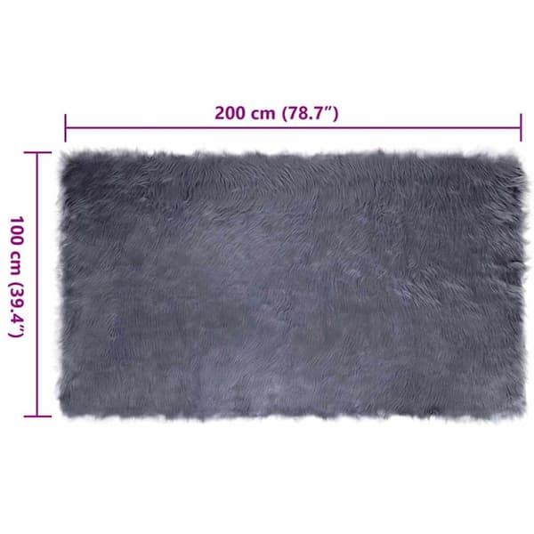 Fuskfäll matta TAFALLA Antracit 100 x 200 cm Polyester