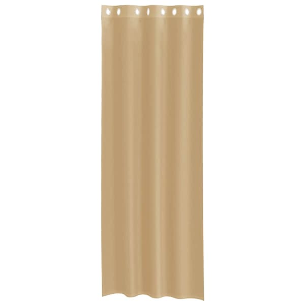 Voile gardiner med genomföringar 2 st sand